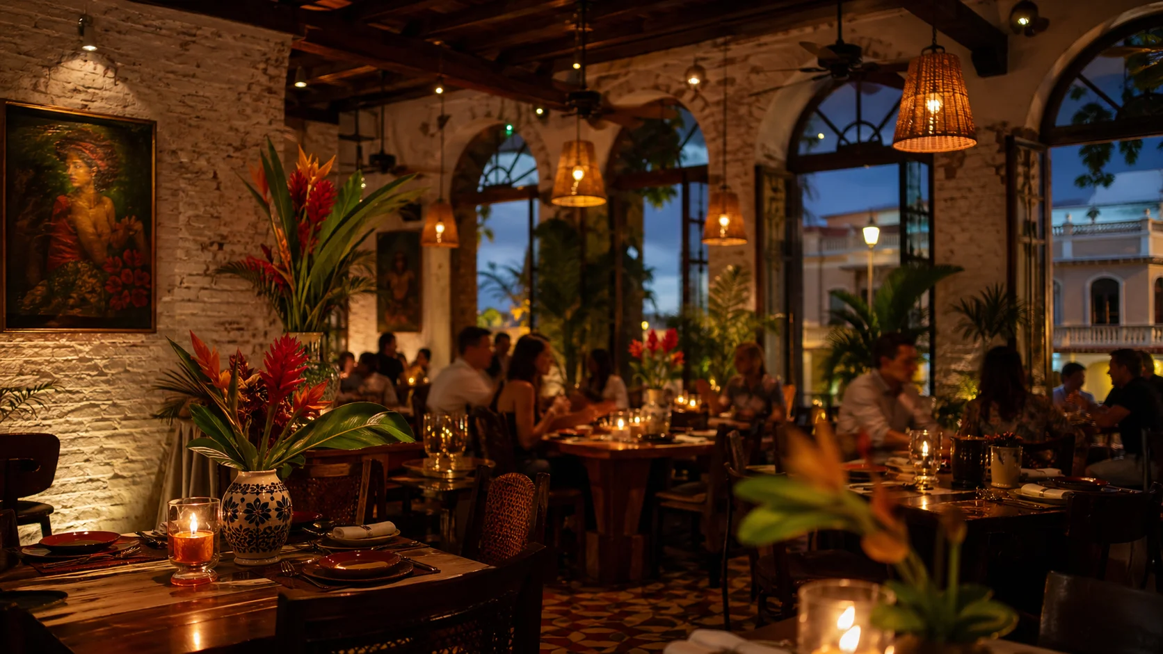 Interior del restaurante El Fogón de Lola en Casco Antiguo, Panamá