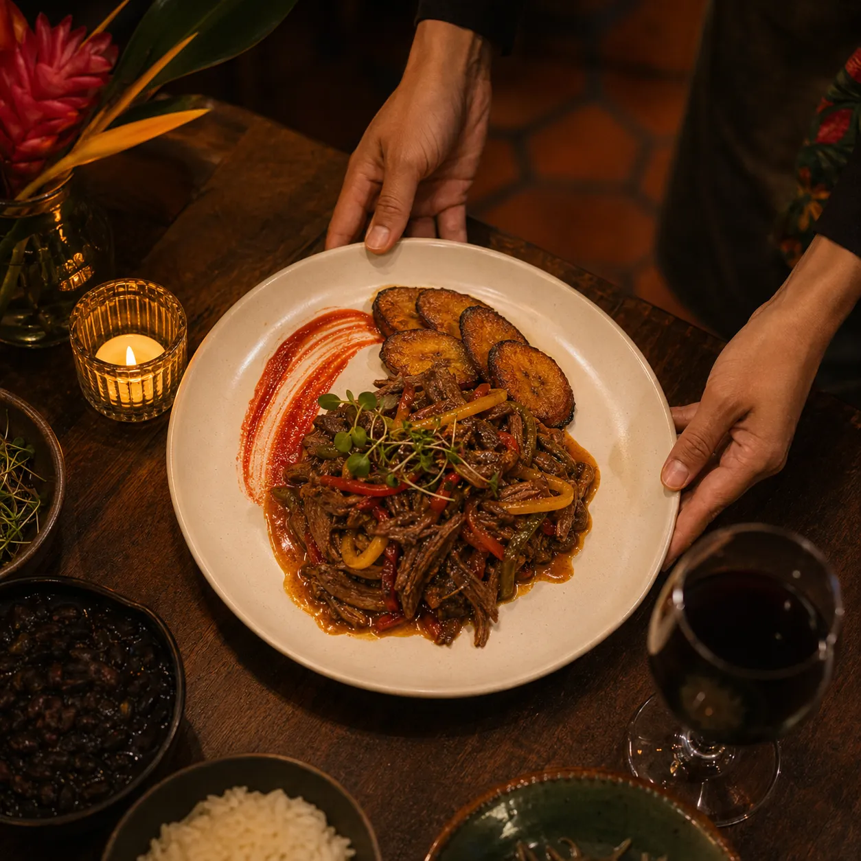 Plato de ropa vieja moderna