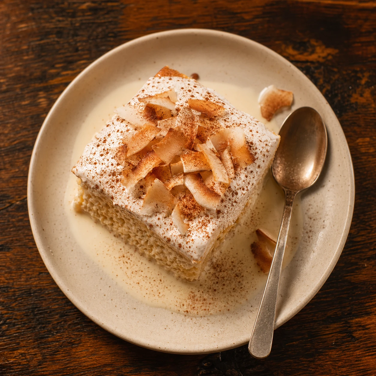 Tres leches de coco emplatado